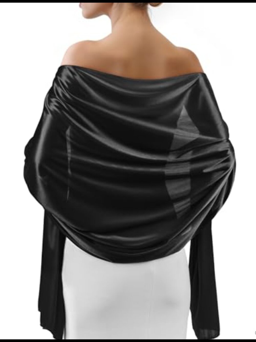 Satin Shawl Wrap Lightweight Formal Evening Scarf Cover Up Gift